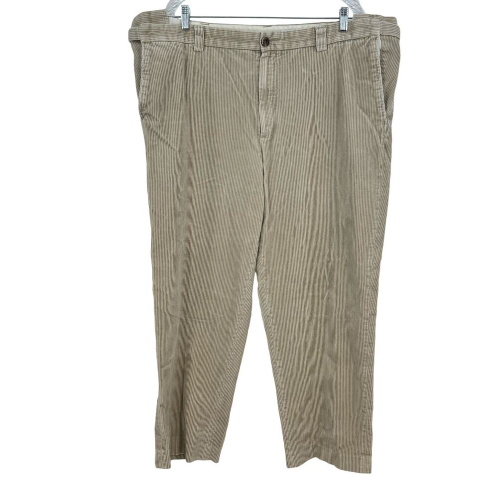 L.L. Bean Corduroy Pants Size 40 Tan Khaki Comfort Waist Straight Leg Casual